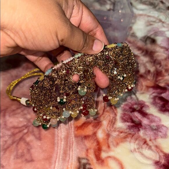 Bollywood style Bridal Elegant Multicolor Jewelry Set NIB NEVER USED - Picture 2 of 13